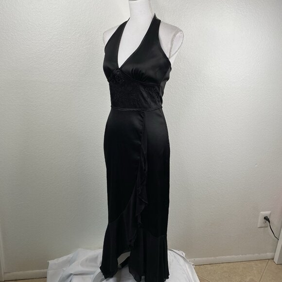 CDC Signature Collection Dress Black Sz 5 Babydoll Halter Ruffle Whimsigoth Prom - Picture 11 of 16